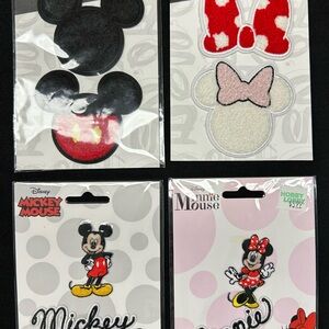 Disney Mickey & Minnie Iron-On Patches in Red, Black, White, Pink, Yellow
